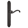 Emtek Sandcast Bronze Door Configuration 1 Thumbturn Multi Point Narrow Arched Trim Lever Set with American Cylinder Below Handle Flat Black