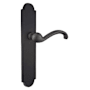 Emtek Sandcast Bronze Door Configuration 1 Passage Multi Point Arched Trim Lever Set with American Cylinder Below Handle Flat Black