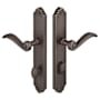 Emtek Lost Wax / Tuscany Bronze Door Configuration 1 Patio Multi Point Narrow Trim Lever Set with American Cylinder Below Handle Medium Bronze