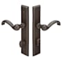Emtek Sandcast Bronze Door Configuration 1 Patio Multi Point Narrow Trim Lever Set with American Cylinder Below Handle Medium Bronze