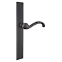 Emtek Sandcast Bronze Door Configuration 1 Patio Multi Point Narrow Trim Lever Set with American Cylinder Below Handle Flat Black