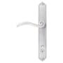 Emtek Designer Brass Door Configuration 1 Keyed Entry Multi Point Narrow Trim Lever Set with American Cylinder Below Handle Satin Nickel