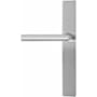 Emtek Brass Modern Door Configuration 1 Half Inactive Half Passage Multi Point Narrow Trim Lever Set with American Cylinder Below Handle Brushed Stainless Steel