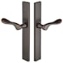Emtek Brass Modern Door Configuration 1 Half Inactive Half Passage Multi Point Narrow Trim Lever Set with American Cylinder Below Handle Oil Rubbed Bronze