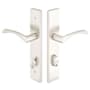 Emtek Brass Modern Door Configuration 1 Half Inactive Half Passage Multi Point Narrow Trim Lever Set with American Cylinder Below Handle Satin Nickel