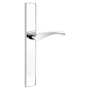 Emtek Brass Modern Door Configuration 1 Half Inactive Half Passage Multi Point Narrow Trim Lever Set with American Cylinder Below Handle Polished Chrome