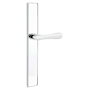 Emtek Brass Modern Door Configuration 1 Inactive Multi Point Narrow Trim Lever Set with American Cylinder Below Handle Polished Chrome