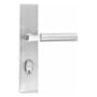 Emtek Brass Modern Door Configuration 1 Keyed Entry Multi Point Trim Lever Set with American Cylinder Below Handle Brushed Stainless Steel
