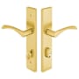 Emtek Brass Modern Door Configuration 1 Keyed Entry Multi Point Trim Lever Set with American Cylinder Below Handle Satin Brass