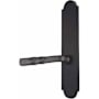Emtek Sandcast Bronze Door Configuration 2 Inactive Multi Point Arched Trim Lever Set with American Cylinder Above Handle Flat Black