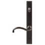 Emtek Sandcast Bronze Door Configuration 2 Keyed Entry Multi Point Narrow Trim Lever Set with American Cylinder Above Handle Flat Black