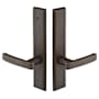 Emtek Sandcast Bronze Door Configuration 2 Patio Multi Point Narrow Trim Lever Set with American Cylinder Above Handle Medium Bronze