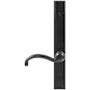 Emtek Sandcast Bronze Door Configuration 2 Patio Multi Point Narrow Trim Lever Set with American Cylinder Above Handle Flat Black