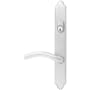 Emtek Classic Brass Door Configuration 2 Keyed Entry Multi Point Narrow Trim Lever Set with American Cylinder Above Handle Satin Nickel