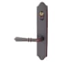 Emtek Classic Brass Door Configuration 2 Keyed Entry Multi Point Trim Lever Set with American Cylinder Above Handle Oil Rubbed Bronze