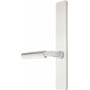 Emtek Brass Modern Door Configuration 2 Half Inactive Half Passage Multi Point Narrow Trim Lever Set with American Cylinder Above Handle Brushed Stainless Steel
