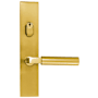 Emtek Brass Modern Door Configuration 2 Keyed Entry Multi Point Trim Lever Set with American Cylinder Above Handle Satin Brass