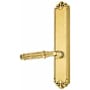 Emtek Designer Brass Door Configuration 3 Passage Multi Point Trim Lever Set with American Cylinder Above Handle French Antique