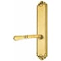 Emtek Designer Brass Door Configuration 3 Patio Multi Point Trim Lever Set with American Cylinder Above Handle French Antique