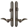 Emtek Sandcast Bronze Door Configuration 3 Inactive Multi Point Arched Trim Lever Set with American Cylinder Above Handle Medium Bronze