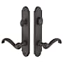Emtek Sandcast Bronze Door Configuration 3 Inactive Multi Point Arched Trim Lever Set with American Cylinder Above Handle Flat Black