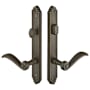 Emtek Lost Wax / Tuscany Bronze Door Configuration 3 Keyed Entry Multi Point Narrow Trim Lever Set with American Cylinder Above Handle Medium Bronze