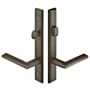 Emtek Sandcast Bronze Door Configuration 3 Patio Multi Point Narrow Trim Lever Set with American Cylinder Above Handle Medium Bronze