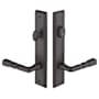 Emtek Sandcast Bronze Door Configuration 3 Patio Multi Point Narrow Trim Lever Set with American Cylinder Above Handle Flat Black