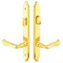 Emtek Classic Brass Door Configuration 3 Inactive Multi Point Narrow Trim Lever Set with American Cylinder Above Handle Lifetime Polished Brass