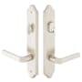 Emtek Classic Brass Door Configuration 3 Inactive Multi Point Narrow Trim Lever Set with American Cylinder Above Handle Satin Nickel