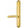 Emtek Designer Brass Door Configuration 3 Inactive Multi Point Narrow Trim Lever Set with American Cylinder Above Handle French Antique