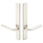 Emtek Brass Modern Door Configuration 3 Half Inactive Half Passage Multi Point Narrow Trim Lever Set with American Cylinder Above Handle Brushed Stainless Steel