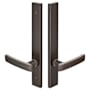 Emtek Brass Modern Door Configuration 3 Half Inactive Half Passage Multi Point Narrow Trim Lever Set with American Cylinder Above Handle Oil Rubbed Bronze