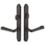 Emtek Sandcast Bronze Door Configuration 4 Thumbturn Multi Point Narrow Arched Trim Lever Set with American Cylinder Above Handle Flat Black