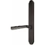 Emtek Sandcast Bronze Door Configuration 4 Inactive Multi Point Narrow Arched Trim Lever Set with American Cylinder Above Handle Medium Bronze
