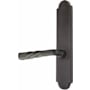 Emtek Sandcast Bronze Door Configuration 4 Inactive Multi Point Arched Trim Lever Set with American Cylinder Above Handle Medium Bronze