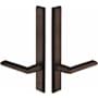 Emtek Sandcast Bronze Door Configuration 4 Patio Multi Point Narrow Trim Lever Set with American Cylinder Above Handle Medium Bronze