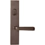 Emtek Sandcast Bronze Door Configuration 4 Keyed Entry Multi Point Trim Lever Set with American Cylinder Above Handle Medium Bronze