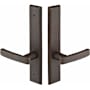 Emtek Sandcast Bronze Door Configuration 4 Patio Multi Point Trim Lever Set with American Cylinder Above Handle Medium Bronze