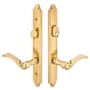 Emtek Classic Brass Door Configuration 4 Thumbturn Multi Point Narrow Trim Lever Set with American Cylinder Above Handle Lifetime Polished Brass