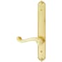 Emtek Designer Brass Door Configuration 4 Patio Multi Point Narrow Trim Lever Set with American Cylinder Above Handle Lifetime Polished Brass