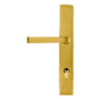 Emtek Brass Modern Door Configuration 4 Keyed Entry Multi Point Narrow Trim Lever Set with American Cylinder Above Handle Satin Brass