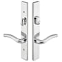 Emtek Brass Modern Door Configuration 4 Inactive Multi Point Trim Lever Set with American Cylinder Above Handle Polished Chrome