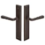 Emtek Sandcast Bronze Door Configuration 5 Patio Multi Point Narrow Trim Lever Set with European Cylinder Below Handle Medium Bronze
