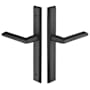 Emtek Sandcast Bronze Door Configuration 5 Patio Multi Point Narrow Trim Lever Set with European Cylinder Below Handle Flat Black