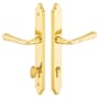 Emtek Classic Brass Door Configuration 5 Patio Multi Point Narrow Trim Lever Set with European Cylinder Below Handle Lifetime Polished Brass
