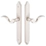 Emtek Classic Brass Door Configuration 5 Patio Multi Point Narrow Trim Lever Set with European Cylinder Below Handle Satin Nickel