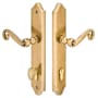 Emtek Classic Brass Door Configuration 5 Patio Multi Point Narrow Trim Lever Set with European Cylinder Below Handle French Antique