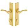 Emtek Brass Modern Door Configuration 5 Keyed Entry Multi Point Narrow Trim Lever Set with European Cylinder Below Handle Satin Brass