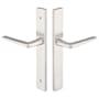 Emtek Brass Modern Door Configuration 5 Inactive Multi Point Narrow Trim Lever Set with European Cylinder Below Handle Brushed Stainless Steel